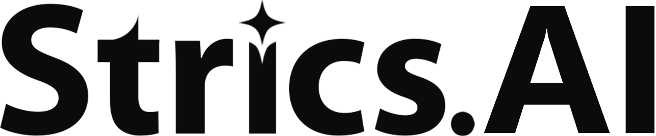 Strics.AI logo, black