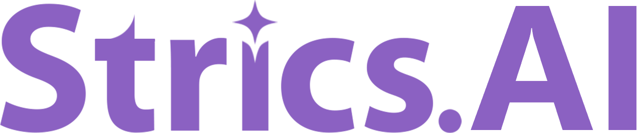 Strics.AI logo, purple