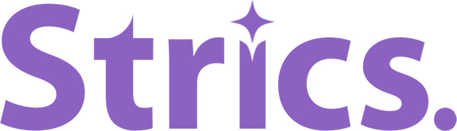 Strics logo, purple